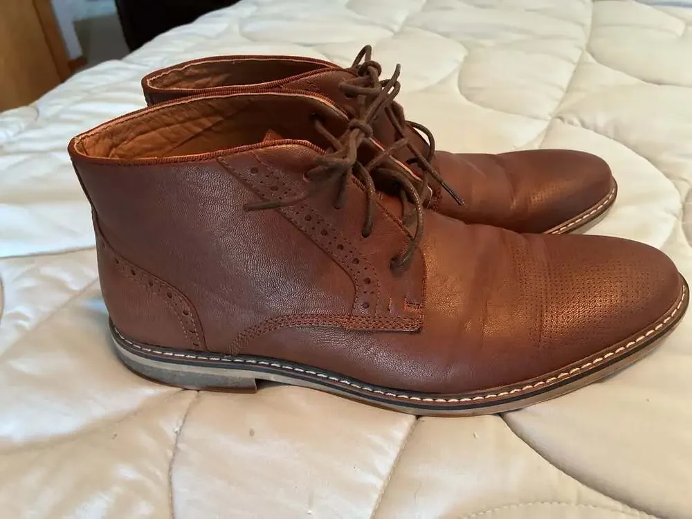 Steve Madden M-Yelton Men's Brogue Detail Chukka Boots Sz 10.5 A653